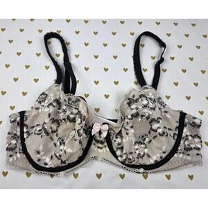 Body By Victoria SECRET unlined demi balconette bra lace 36D